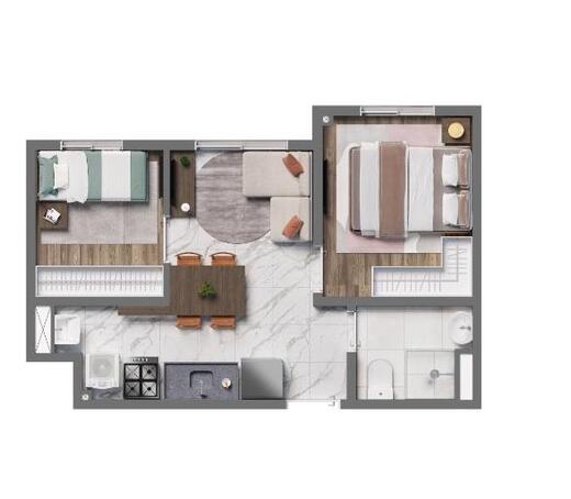 Planta 03 - 2 dorm 31,47m�