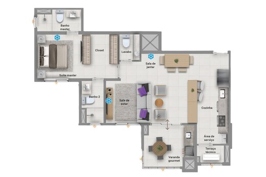 Planta 03 - 1 dorm 72m - opo 2