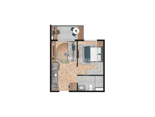 Planta 03 - 1 dorm 29,46m