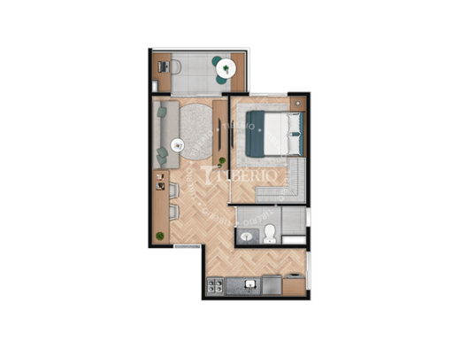 Planta 04 - 1 dorm 35,35m