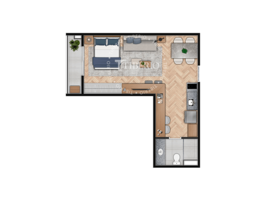 Planta 05 - 1 dorm 35,38m - studio