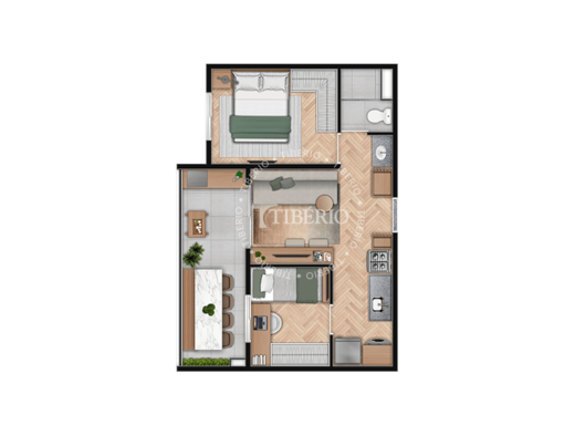 Planta 07 - 2 dorm 40,93m