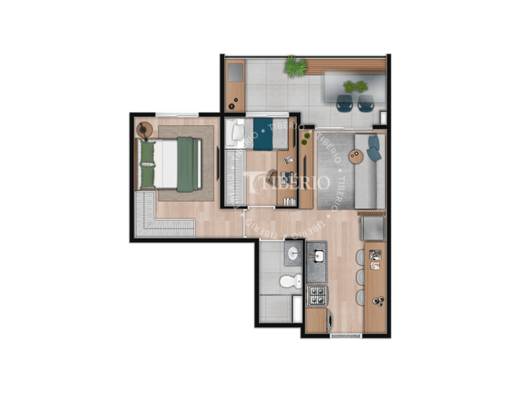 Planta 08 - 2 dorm 44,46m