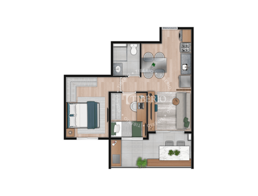 Planta 11 - 2 dorm 45m