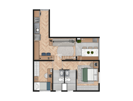 Planta 14 - 2 dorm 49,08m