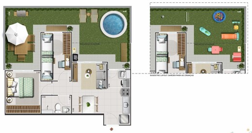 Planta 05 - 2 dorm 69,05m - garden