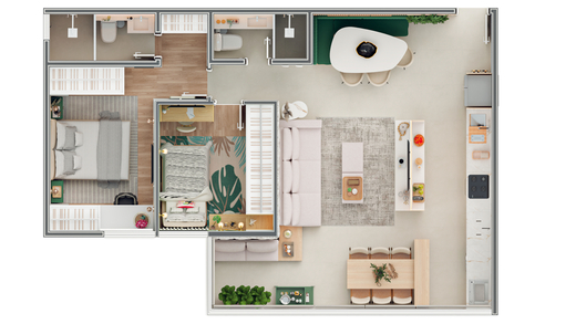 Planta 02 - 2 dorm 69m - opo 1
