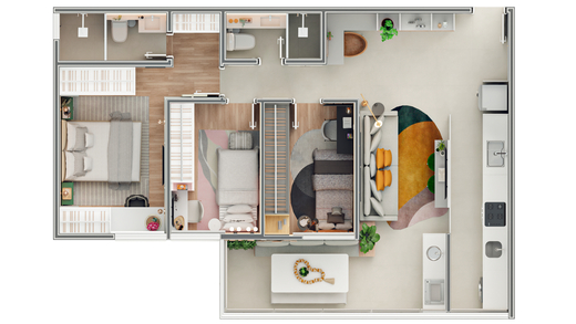 Planta 03 - 3 dorm 69m - opo 2