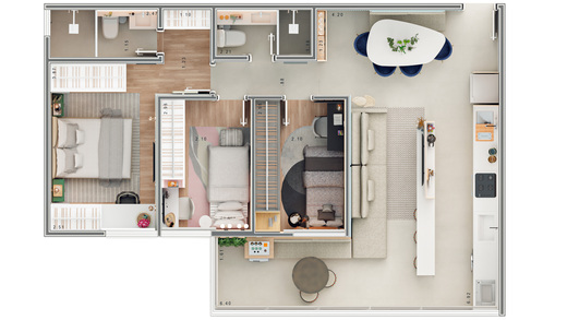 Planta 04 - 3 dorm 69m - opo 3