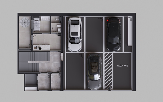 Planta 01 - 4 dorm 676,05m² - pavimento inferior