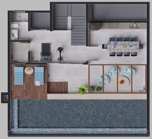 Planta 06 - 4 dorm 676,05m² - pavimento superior