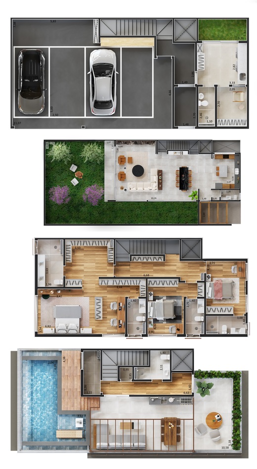 Planta 01 - 3 dorm 559,07m�