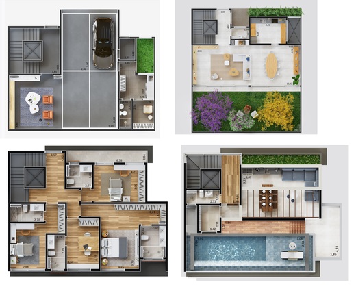 Planta 04 - 4 dorm 594,54m� - op��o