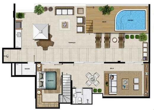 Planta 25 - 4 dorm 256,91m² - cobertura duplex - superior