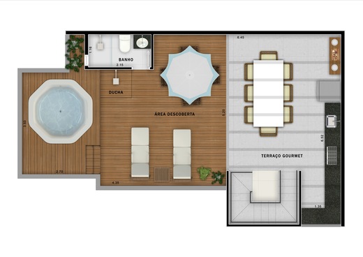 Planta 07 - 3 dorm 124,59m - cobertura duplex - superior