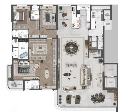 Planta 03 - 3 dorm 290m� - op��o 2