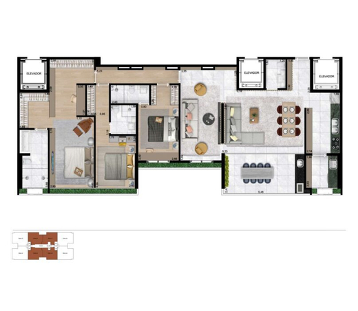 Planta 05 - 3 dorm 144m� - jun��o