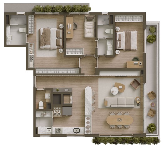Apartamentos 301, 501, 901 e 1301