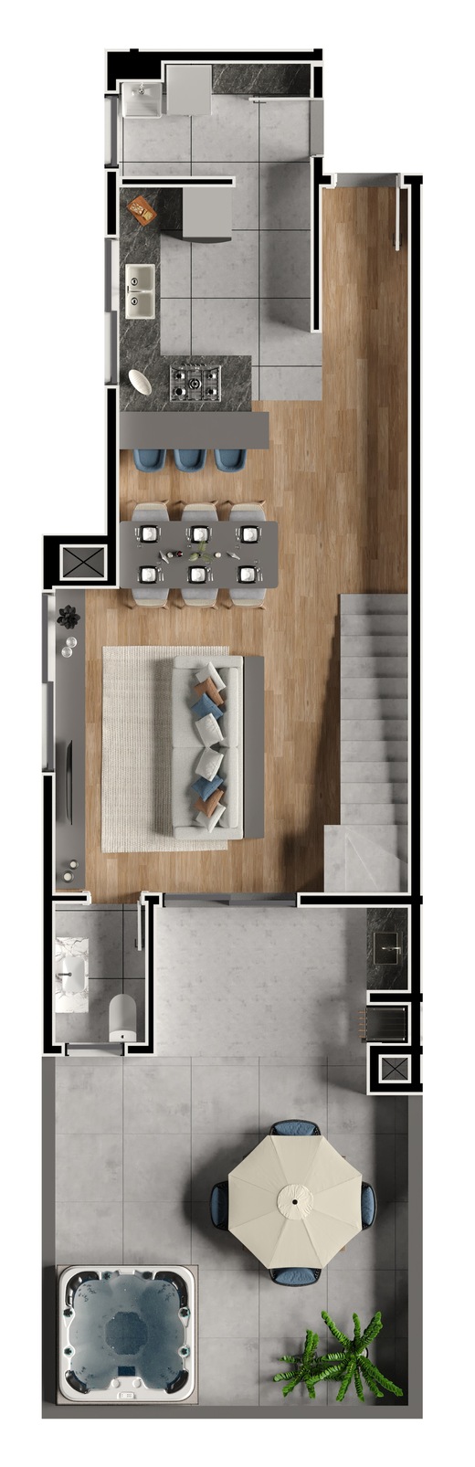 Planta 06 - 3 dorm 114,99m - cobertura duplex - inferior