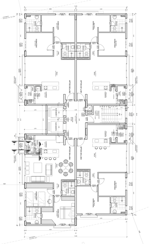 Planta baixa pavto tipo
