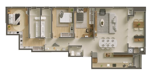 Planta 08 - 3 dorm 131m
