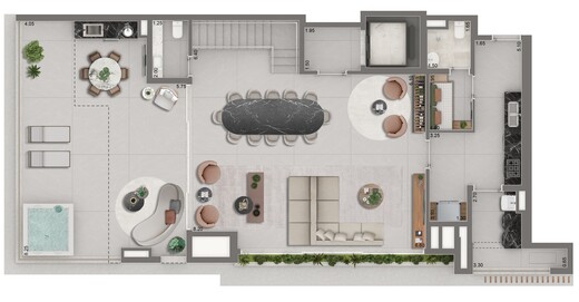 Planta 14 - 4 dorm 268m² - cobertura duplex - inferior