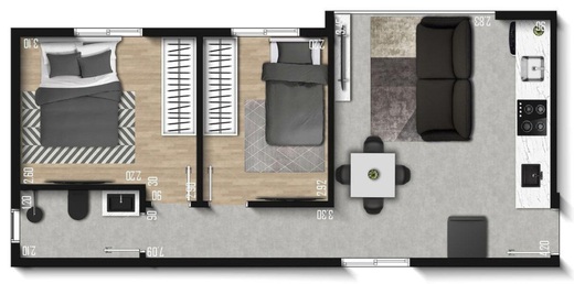 Planta 03 - 2 dorm 41,40m