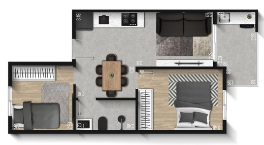 Planta 04 - 2 dorm 42,30m