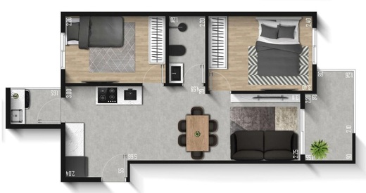Planta 08 - 2 dorm 49,66m
