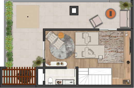 Planta 10 - 2 dorm 127,72m - cobertura duplex - superior