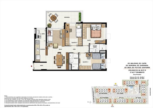 Planta 03 - 3 dorm 81 19m²