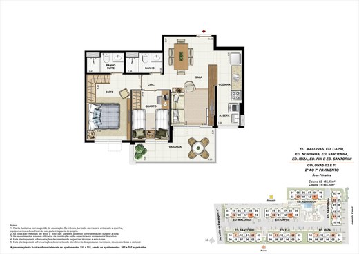 Planta 04 - 2 dorm 65 35m²