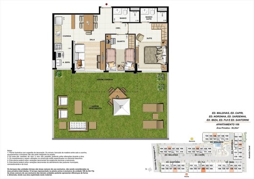 Planta 11 - 3 dorm 56 25m² - garden