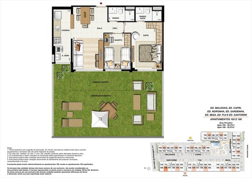 Planta 13 - 2 dorm 55 27m² - garden