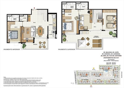 Planta 16 -3 dorm 148 72m² - cobertura