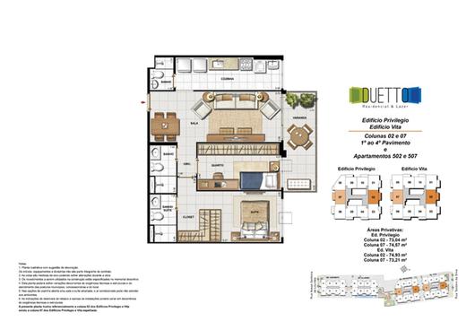 Planta 02 - 2 dorm 73 04m²
