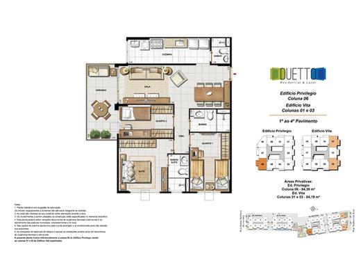Planta 03 - 3 dorm 84 19m²