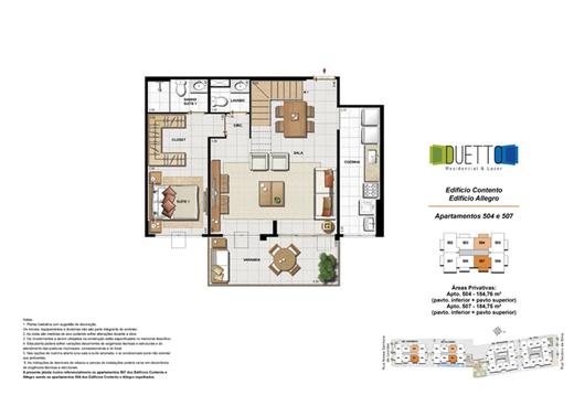 Planta 04 - 2 dorm 184 75m² - cobertura
