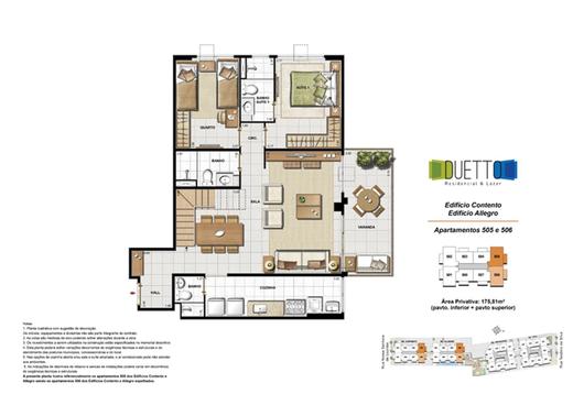 Planta 06 - 3 dorm 175 81m² -  cobertura