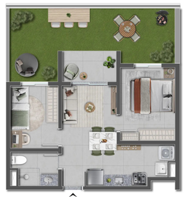 Planta 05 - 2 dorm 59,96m� - garden