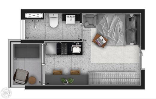 Planta 02 - 1 dorm 22m� - studio
