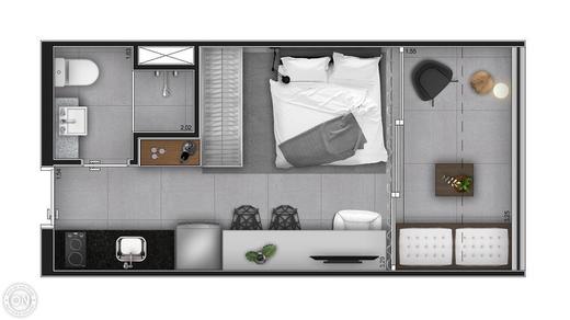 Planta 04 - 1 dorm 24m� - studio