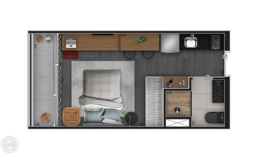 Planta 05 - 1 dorm 25m� - studio