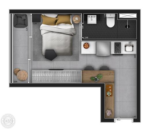 Planta 06 - 1 dorm 28m� - studio