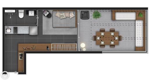 Planta 10 - 1 dorm 43m� - sudio - garden