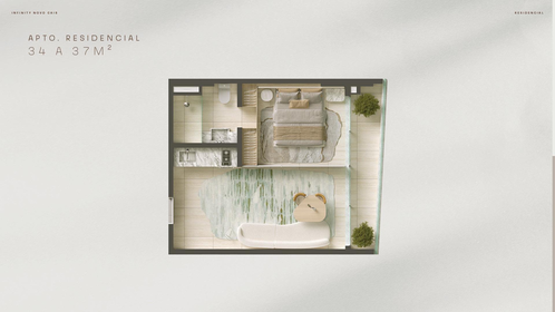 Planta 01 - 1 dorm 37m�