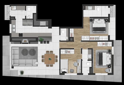 Planta 01 - 3 dorm 121 68m�