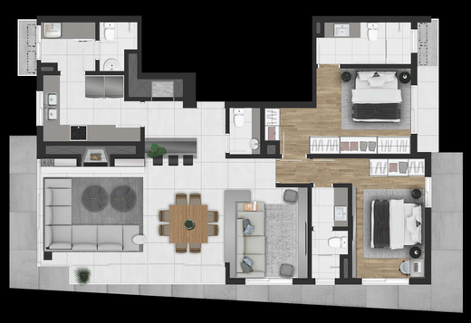 Planta 02 - 2 dorm 121 68m� - op��o