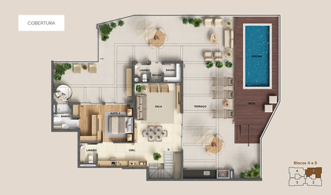 Planta 06 - 4 dorm 461m� - cobertura duplex - superior