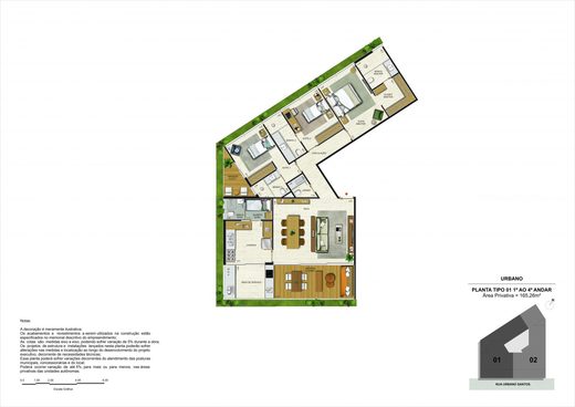 Planta 02 - 3 dorm 165 26m
